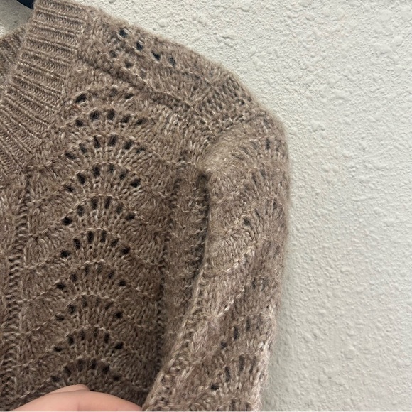 Calvin Klein Cable Knit Sweater in Coffee Multi NWT M - Picture 6 of 7